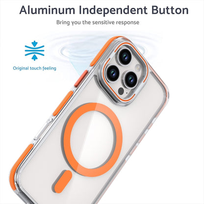 For iPhone 16 Plus Dual-Color Clear Acrylic Hybrid TPU Lens Flip Holder MagSafe Phone Case(White) - iPhone 16 Plus Cases by buy2fix | Online Shopping UK | buy2fix