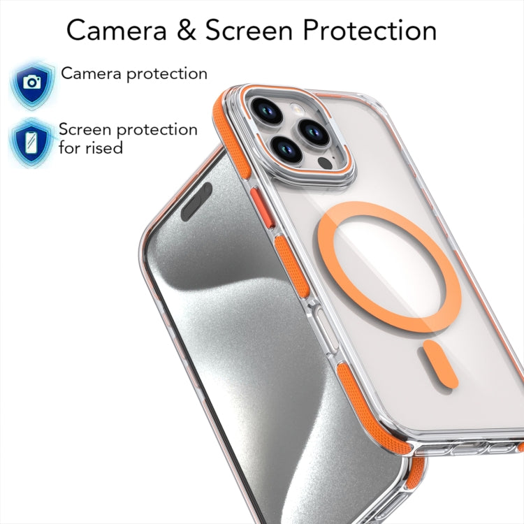 For iPhone 14 Pro Dual-Color Clear Acrylic Hybrid TPU Lens Flip Holder MagSafe Phone Case(Black) - iPhone 14 Pro Cases by buy2fix | Online Shopping UK | buy2fix