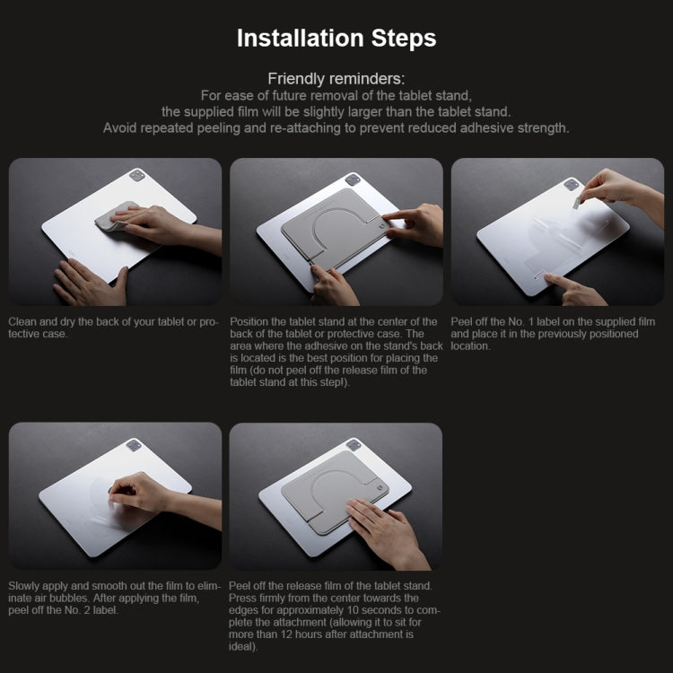 NILLKIN 4mm FlexWing Tablet Stand Magnetic Version For 9.7-11 inch(Grey) - Hand-Sticking Bracket by NILLKIN | Online Shopping UK | buy2fix