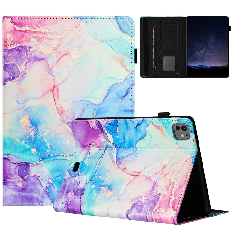 For iPad Air 11 2025 / 2024 Marble Litchi Leather Smart Tablet Case(Purple Blue) - iPad Air 11 2025 / 2024 Cases by buy2fix | Online Shopping UK | buy2fix