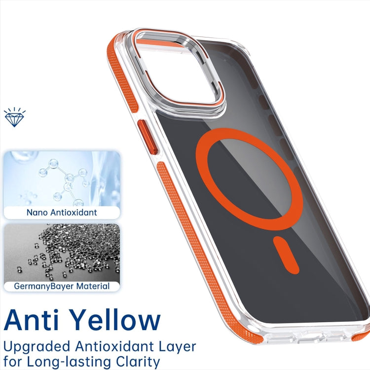 For iPhone 12 Pro / 12 Magsafe Dual-Color Transparent Black Lens Holder Phone Case(Gray) - iPhone 12 / 12 Pro Cases by buy2fix | Online Shopping UK | buy2fix