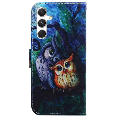 For Samsung Galaxy S25 5G Coloured Drawing Flip Leather Phone Case(Oil Painting Owl) - Galaxy S25 5G Cases by buy2fix | Online Shopping UK | buy2fix