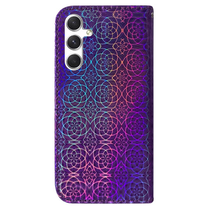 For Samsung Galaxy S25 5G Colorful Magnetic Buckle Leather Phone Case(Purple) - Galaxy S25 5G Cases by buy2fix | Online Shopping UK | buy2fix