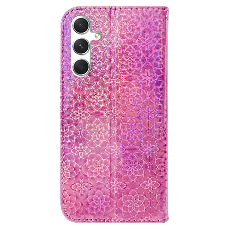 For Samsung Galaxy S25 5G Colorful Magnetic Buckle Leather Phone Case(Pink) - Galaxy S25 5G Cases by buy2fix | Online Shopping UK | buy2fix