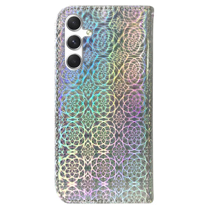 For Samsung Galaxy S25+ 5G Colorful Magnetic Buckle Leather Phone Case(Silver) - Galaxy S25+ 5G Cases by buy2fix | Online Shopping UK | buy2fix