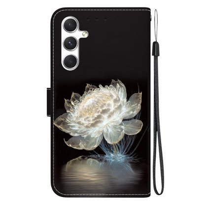 For Samsung Galaxy S25 5G Crystal Texture Colored Drawing Leather Phone Case(Crystal Peony) - Galaxy S25 5G Cases by buy2fix | Online Shopping UK | buy2fix