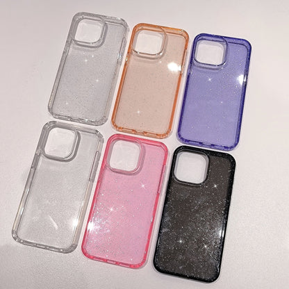 For iPhone 16 Glitter Powder TPU Hybrid PC Phone Case(Translucent) - iPhone 16 Cases by buy2fix | Online Shopping UK | buy2fix