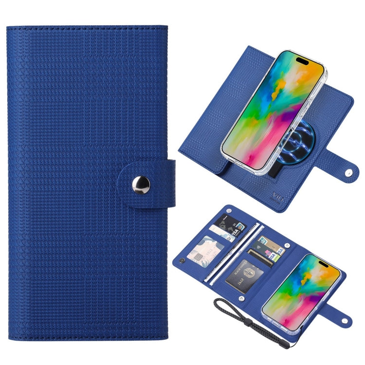 For iPhone 16 Plus ViLi GHA-C Series RFID MagSafe Magnetic Flip Leather Phone Case(Blue) - iPhone 16 Plus Cases by ViLi | Online Shopping UK | buy2fix