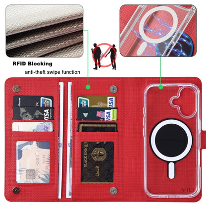 For iPhone 15 Plus ViLi GHA-C Series RFID MagSafe Magnetic Flip Leather Phone Case(Red) - iPhone 15 Plus Cases by ViLi | Online Shopping UK | buy2fix