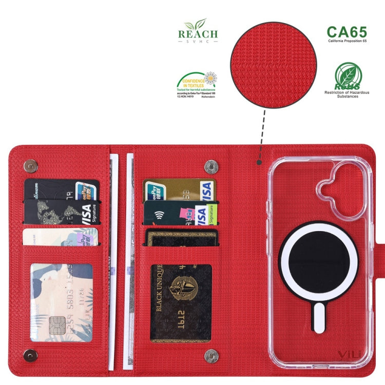 For iPhone 15 Pro Max ViLi GHA-C Series RFID MagSafe Magnetic Flip Leather Phone Case(Red) - iPhone 15 Pro Max Cases by ViLi | Online Shopping UK | buy2fix