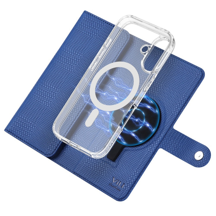 For iPhone 15 Pro Max ViLi GHA-C Series RFID MagSafe Magnetic Flip Leather Phone Case(Blue) - iPhone 15 Pro Max Cases by ViLi | Online Shopping UK | buy2fix