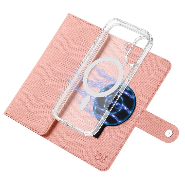 For iPhone 13 Pro ViLi GHA-C Series RFID MagSafe Magnetic Flip Leather Phone Case(Pink) - iPhone 13 Pro Cases by ViLi | Online Shopping UK | buy2fix