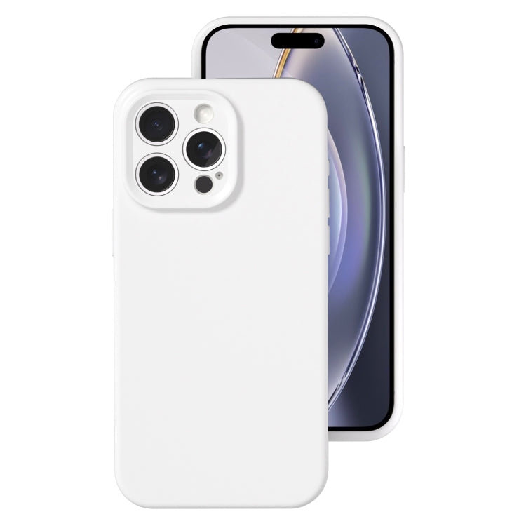 For iPhone 16 Pro Precise Hole Liquid Silicone Jelly Color Full Coverage Phone Case(White) - iPhone 16 Pro Cases by buy2fix | Online Shopping UK | buy2fix