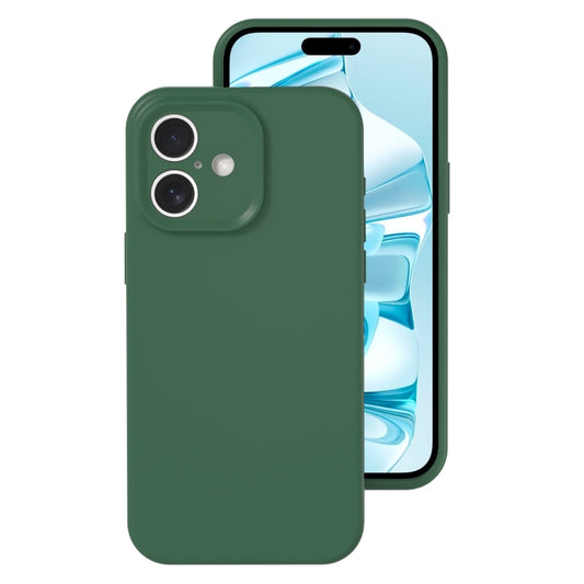 For iPhone 16 Plus Precise Hole Liquid Silicone Jelly Color Full Coverage Phone Case(Moss Green) - iPhone 16 Plus Cases by buy2fix | Online Shopping UK | buy2fix