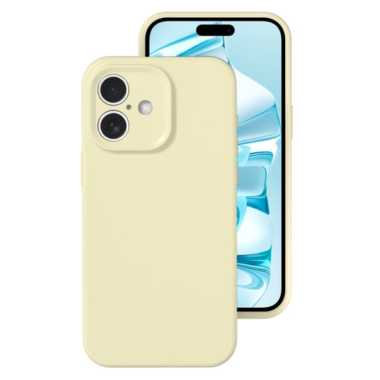 For iPhone 16 Precise Hole Liquid Silicone Jelly Color Full Coverage Phone Case(Milk Yellow) - iPhone 16 Cases by buy2fix | Online Shopping UK | buy2fix