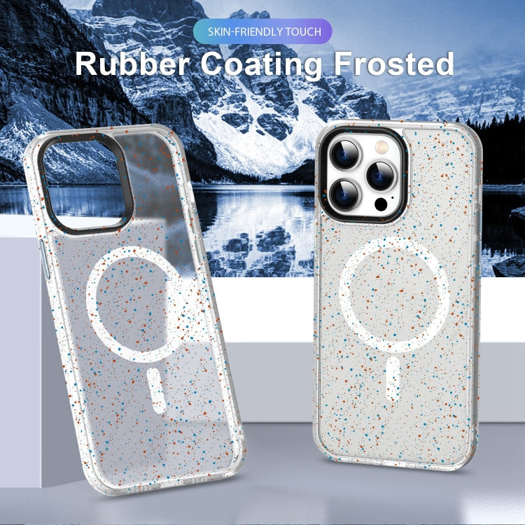 For iPhone 13 Colorful Ink-splash Magsafe PC Hybrid TPU Phone Case(White) - iPhone 13 Cases by buy2fix | Online Shopping UK | buy2fix