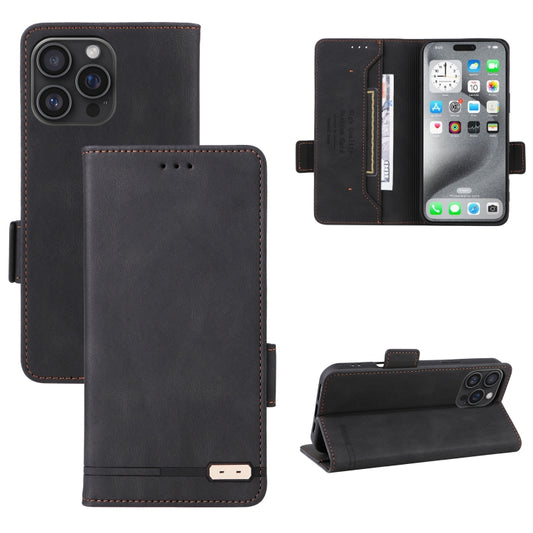 For iPhone 16 Pro Max Magnetic Clasp Leather Phone Case(Black) - iPhone 16 Pro Max Cases by buy2fix | Online Shopping UK | buy2fix