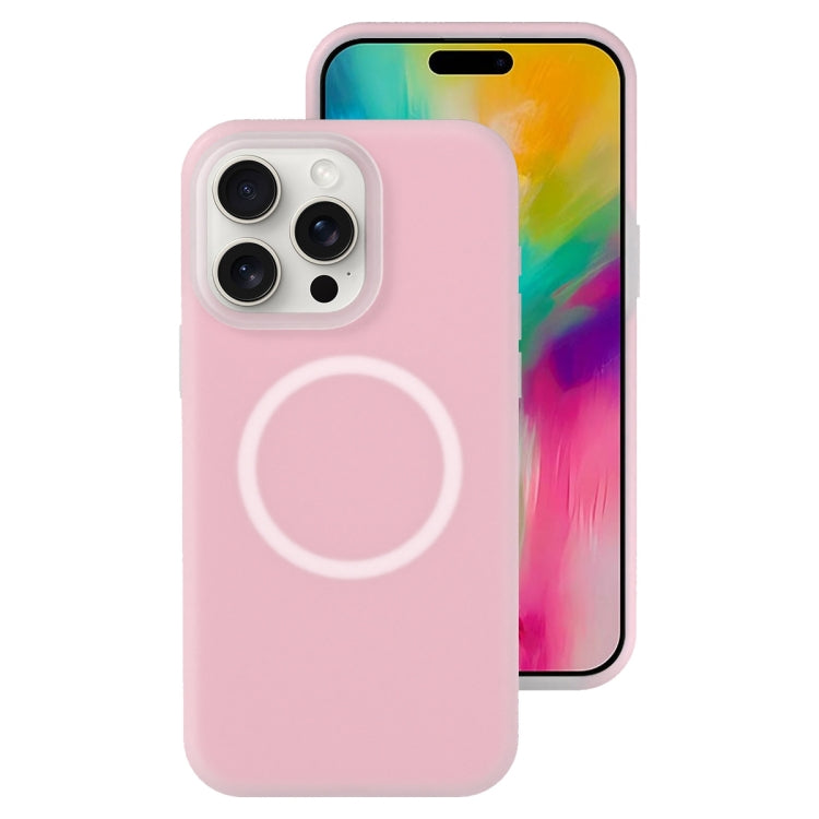 For iPhone 16 Pro Jelly Liquid Silicone MagSafe Magnetic Phone Case(Sand Pink) - iPhone 16 Pro Cases by buy2fix | Online Shopping UK | buy2fix