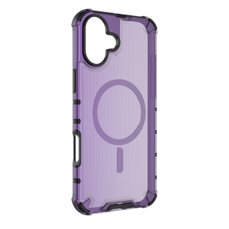 For iPhone 16 Plus Grating Airbag Shockproof MagSafe Frosted Phone Case(Purple) - iPhone 16 Plus Cases by buy2fix | Online Shopping UK | buy2fix