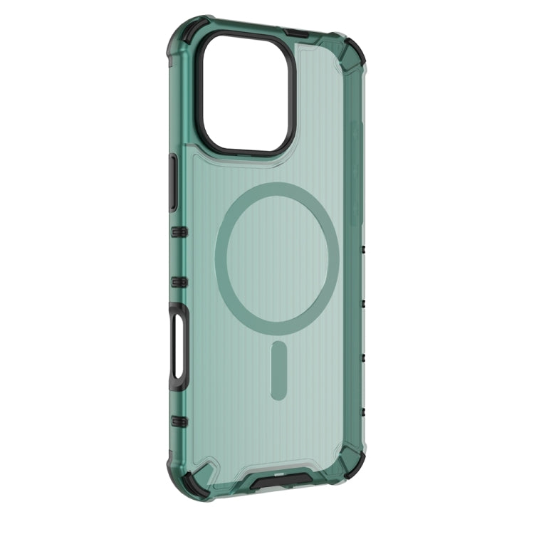 For iPhone 16 Pro Max Grating Airbag Shockproof MagSafe Frosted Phone Case(Green) - iPhone 16 Pro Max Cases by buy2fix | Online Shopping UK | buy2fix