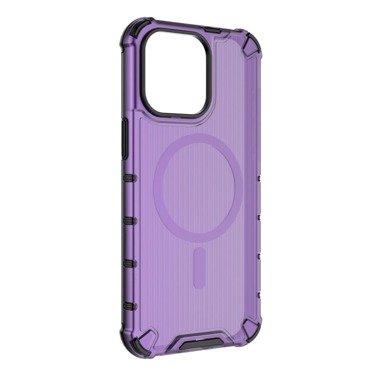 For iPhone 11 Pro Max Grating Airbag Shockproof MagSafe Frosted Phone Case(Purple) - iPhone 11 Pro Max Cases by buy2fix | Online Shopping UK | buy2fix