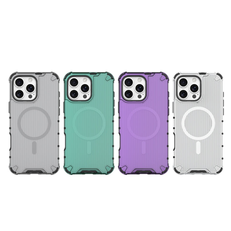 For iPhone 14 Pro Max Grating Airbag Shockproof MagSafe Frosted Phone Case(Purple) - iPhone 14 Pro Max Cases by buy2fix | Online Shopping UK | buy2fix