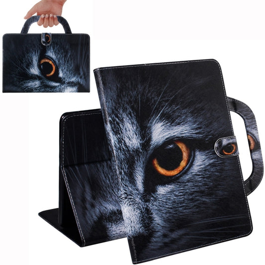 For Samsung Galaxy Tab S7 T870 (2020) 3D Colored Drawing Horizontal Flip Leather Case with Holder & Card Slot & Wallet & Handle(Half Face Cat) - Other Galaxy Tab PC by buy2fix | Online Shopping UK | buy2fix