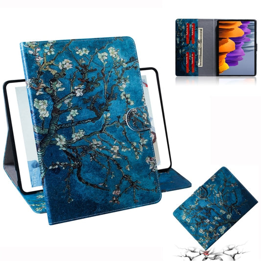 For Samsung Galaxy Tab S7 T870 (2020) 3D Colored Drawing Horizontal Flip Leather Case with Holder & Card Slot & Wallet(Apricot Flower) - Other Galaxy Tab PC by buy2fix | Online Shopping UK | buy2fix