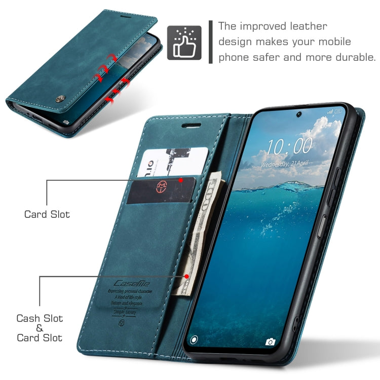 For Redmi 13 CaseMe 013 Multifunctional Horizontal Flip Leather Phone Case(Blue) - Redmi 13 Cases by CaseMe | Online Shopping UK | buy2fix