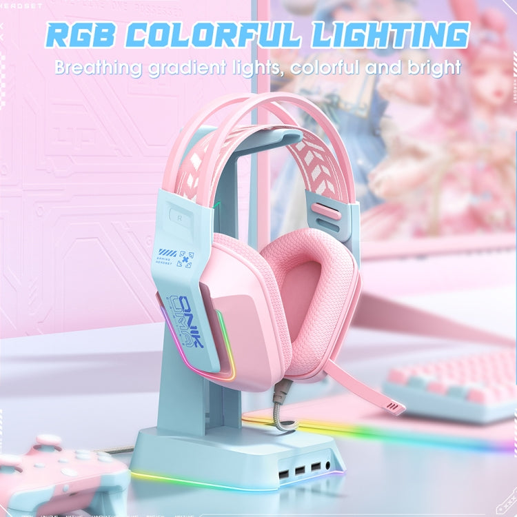 ONIKUMA X13 RGB Colorful Lighting Wired Gaming Headset with Microphone, Length:2.2m(Pink) - Multimedia Headset by ONIKUMA | Online Shopping UK | buy2fix