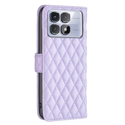 For Redmi K70 Ultra Diamond Lattice Wallet Flip Leather Phone Case(Purple) - Xiaomi Cases by buy2fix | Online Shopping UK | buy2fix