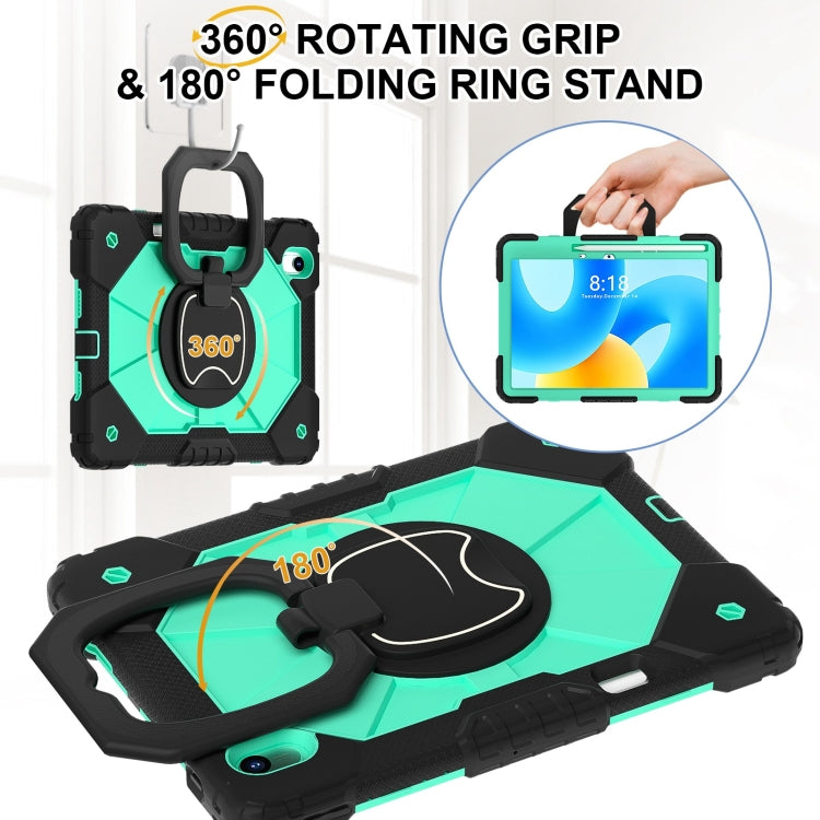 For Huawei Matepad 11.5 2023 Contrast Color Robot Silicone Hybrid PC Tablet Case(Black Mint Green) - Huawei by buy2fix | Online Shopping UK | buy2fix