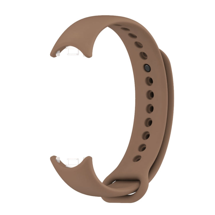 For Xiaomi Smart Band 9 / 8 MIJOBS Metal Buckle Solid Color Silicone Watch Band(Coffee Color) - Watch Bands by MIJOBS | Online Shopping UK | buy2fix