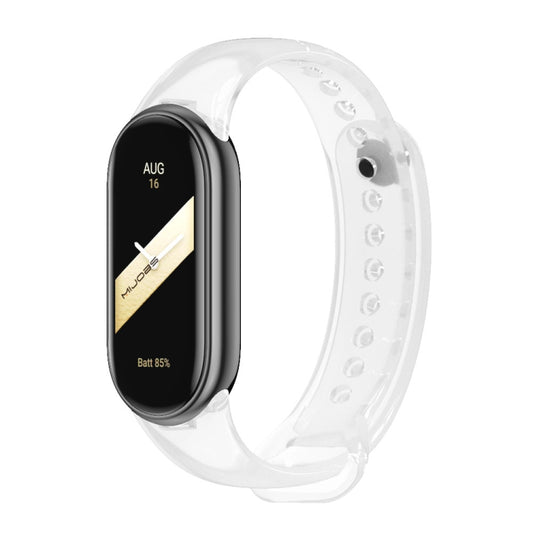 For Xiaomi Smart Band 9 / 8 MIJOBS Metal Buckle Solid Color Silicone Watch Band(Transparent) - Watch Bands by MIJOBS | Online Shopping UK | buy2fix