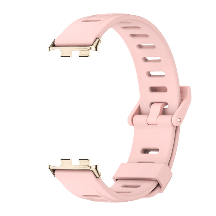 For Honor Band 9 MIJOBS Flat Hole Breathable TPU Watch Band(Pink Light Gold) - Watch Bands by MIJOBS | Online Shopping UK | buy2fix