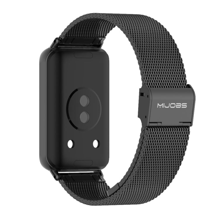 For Honor Band 9 MIJOBS Milan Buckle Stainless Steel Watch Band(Black) - Watch Bands by MIJOBS | Online Shopping UK | buy2fix