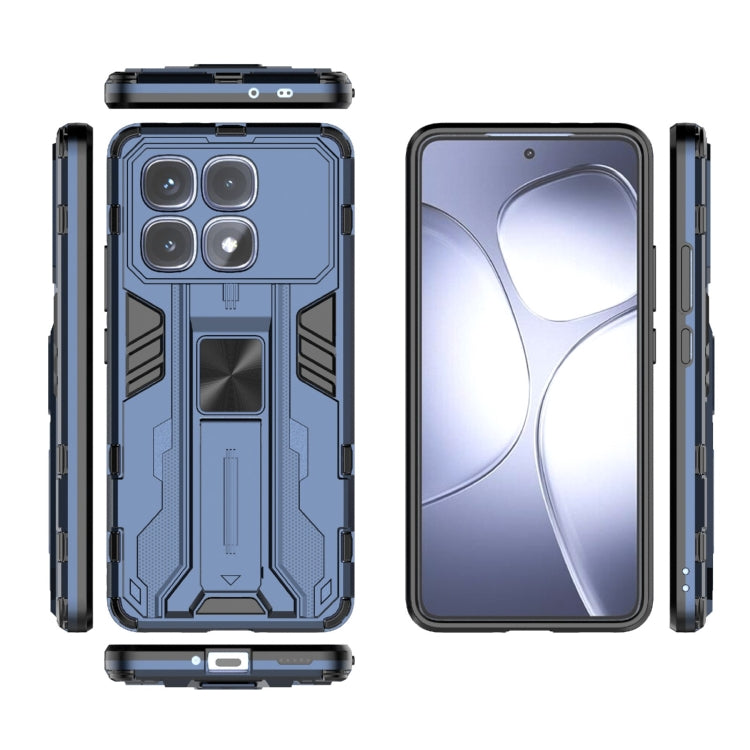 For Redmi K70 Ultra 5G Global Supersonic PC + TPU Holder Phone Case(Blue) - Xiaomi Cases by buy2fix | Online Shopping UK | buy2fix