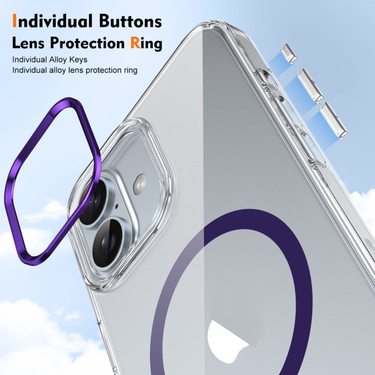 For iPhone 16 Ice Feel HD Transparent MagSafe PC Full Coverage Phone Case(Purple) - iPhone 16 Cases by buy2fix | Online Shopping UK | buy2fix