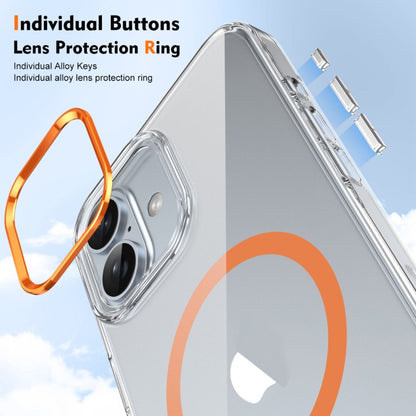 For iPhone 16 Plus Ice Feel HD Transparent MagSafe PC Full Coverage Phone Case(Orange) - iPhone 16 Plus Cases by buy2fix | Online Shopping UK | buy2fix