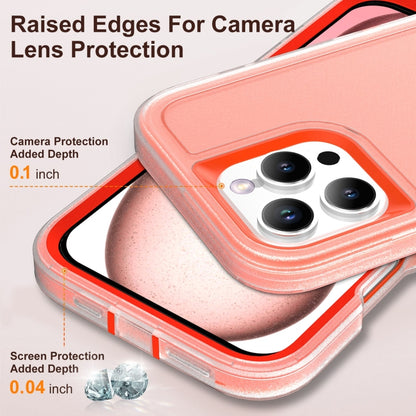 For iPhone 16 Pro Max Rugged PC + Silicone Phone Case with Holder(Transparent+Orange) - iPhone 16 Pro Max Cases by buy2fix | Online Shopping UK | buy2fix