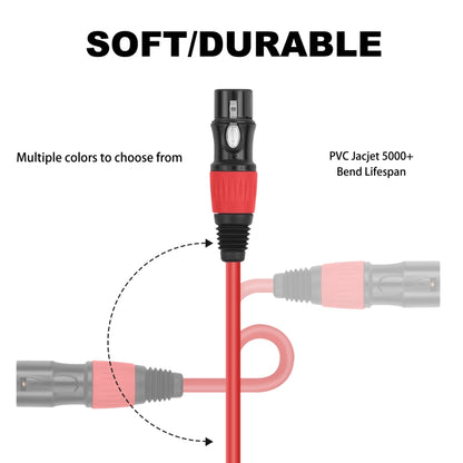 JC1015 XLR 3pin Male to Female Audio Cable, Length:10m(Red) - Microphone Audio Cable & Connector by buy2fix | Online Shopping UK | buy2fix