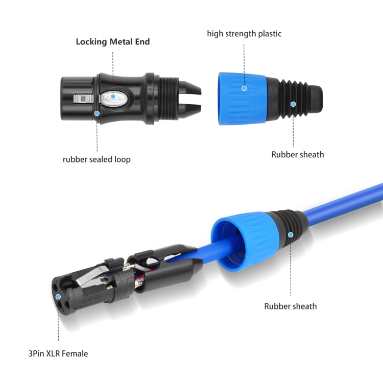 JC1015 XLR 3pin Male to Female Audio Cable, Length:10m(Red) - Microphone Audio Cable & Connector by buy2fix | Online Shopping UK | buy2fix