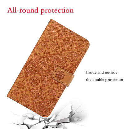 For Samsung Galaxy S25 Ultra 5G Ethnic Style Embossed Pattern Leather Phone Case(Brown) - Galaxy S25 Ultra 5G Cases by buy2fix | Online Shopping UK | buy2fix