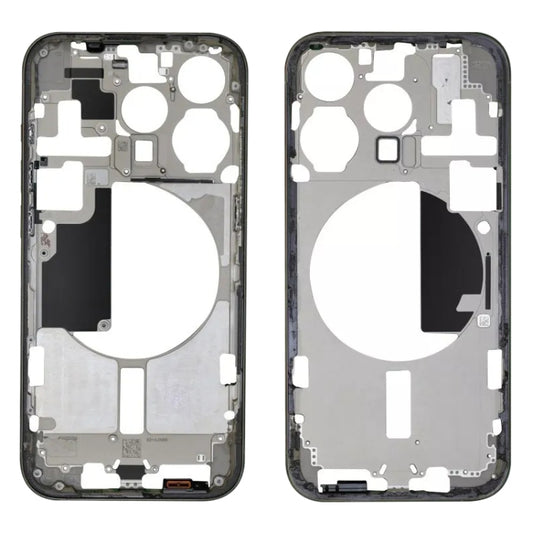 For iPhone 15 Pro Middle Frame Bezel Plate with Side Keys + Card Tray, Version:CE EU Version(Black) - LCD Related Parts by buy2fix | Online Shopping UK | buy2fix