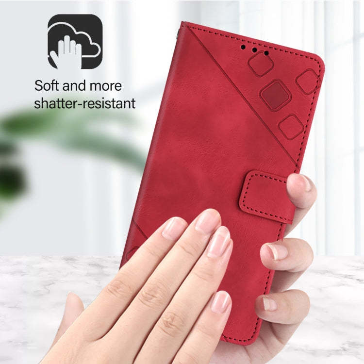 For Redmi K70 Ultra 5G Global Skin-feel Embossed Leather Phone Case(Red) - Xiaomi Cases by buy2fix | Online Shopping UK | buy2fix