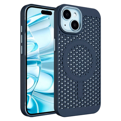 For iPhone 16 Plus Ice Feeling Cooling MagSafe Magnetic Phone Case(Navy Blue) - iPhone 16 Plus Cases by buy2fix | Online Shopping UK | buy2fix