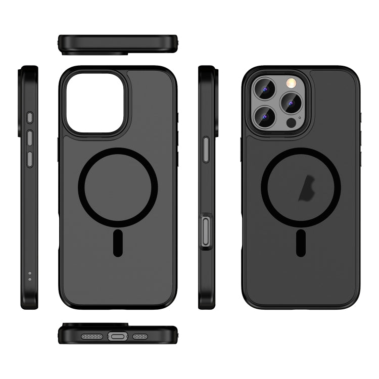 For iPhone 16 Pro Skin Feel Frosted MagSafe Magnetic Phone Case(Transparent Black) - iPhone 16 Pro Cases by buy2fix | Online Shopping UK | buy2fix