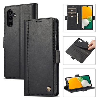 For Samsung Galaxy S24 FE 5G LC.IMEEKE Skin-friendly Card Slots Leather Phone Case(Black) - Galaxy S24 FE 5G Cases by LC.IMEEKE | Online Shopping UK | buy2fix