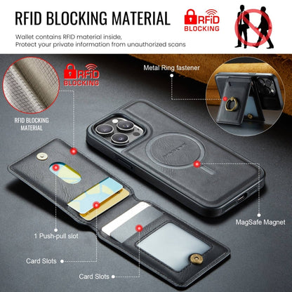 For iPhone 15 Pro Max DG.MING K1 MagSafe Detachable Wallet RFID Back Cover Phone Case(Black) - iPhone 15 Pro Max Cases by DG.MING | Online Shopping UK | buy2fix