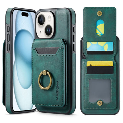 For iPhone 15 Plus DG.MING K1 MagSafe Detachable Wallet RFID Back Cover Phone Case(Green) - iPhone 15 Plus Cases by DG.MING | Online Shopping UK | buy2fix